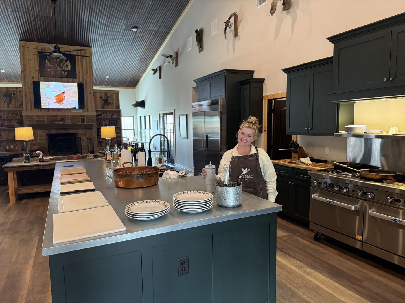 The kitchen at the NISKA lodge — breakfast ready after the morning hunt